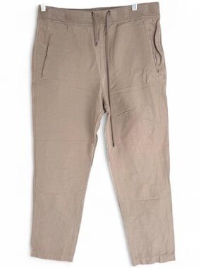 JAMES PERSE KHAKI COTTON LINEN PANTS TROUSERS TAN SZ 2 MEDIUM